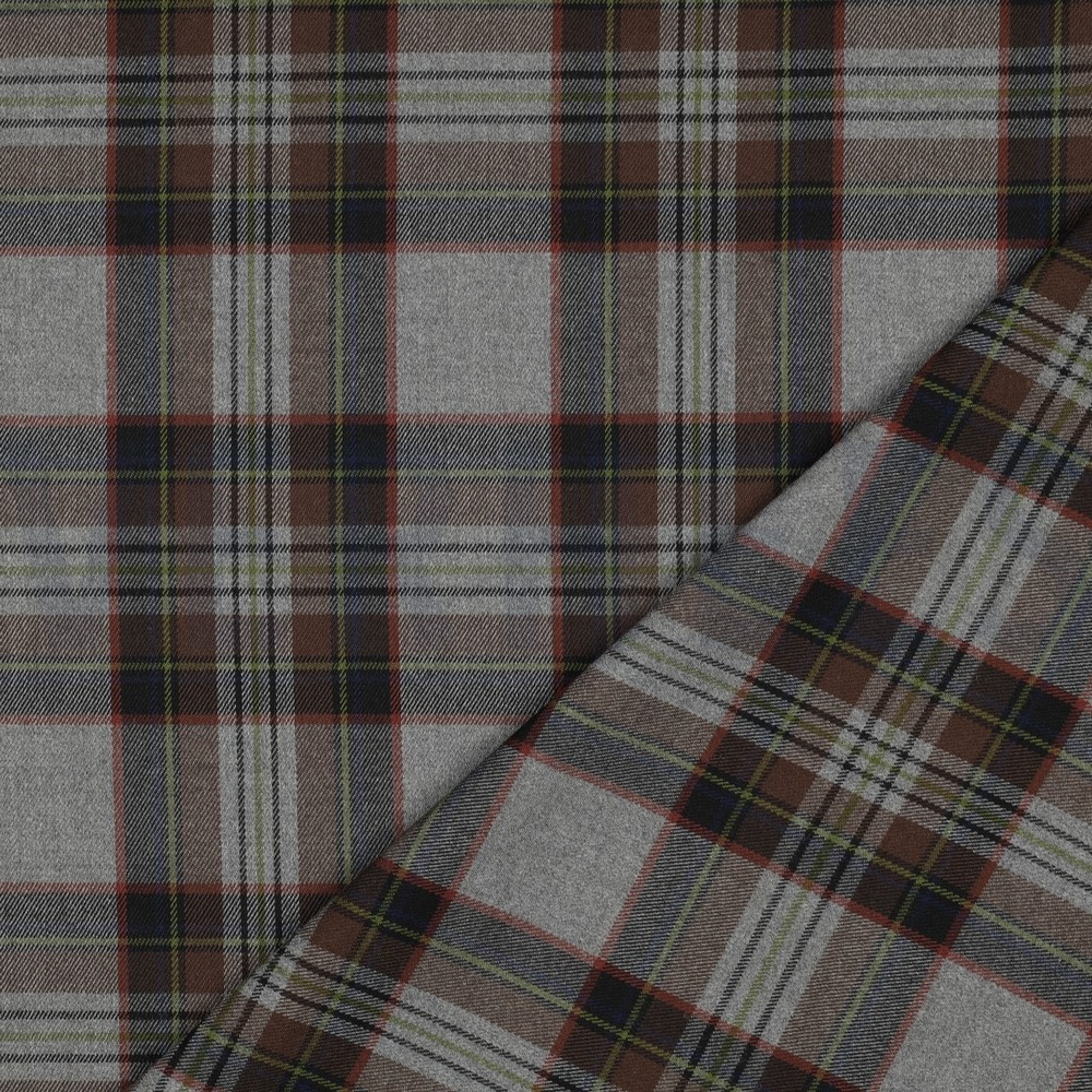 TARTAN CHECK GREY/BROWN/LIME #7