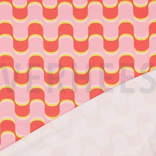 FRENCH TERRY ABSTRAKTE BLUMEN ROSA #7