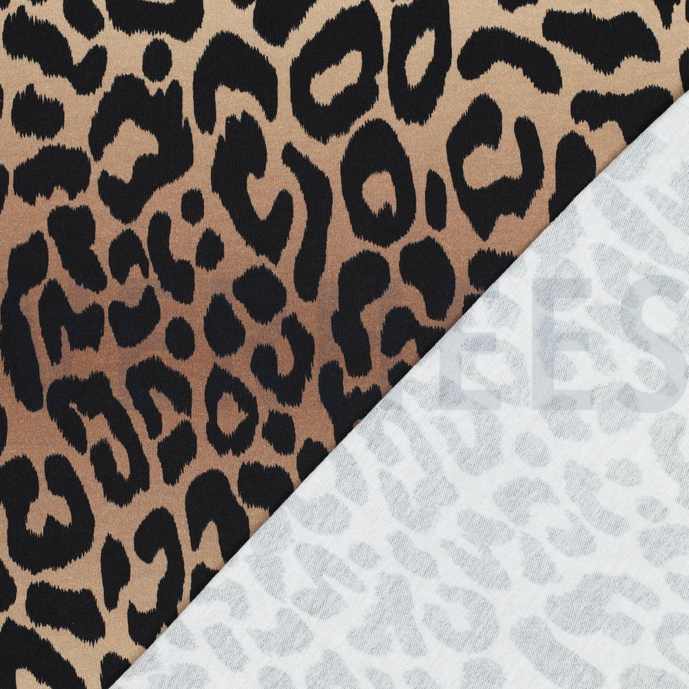 FRENCH TERRY DIGITAL ANIMAL SKIN LIGHT BROWN #7