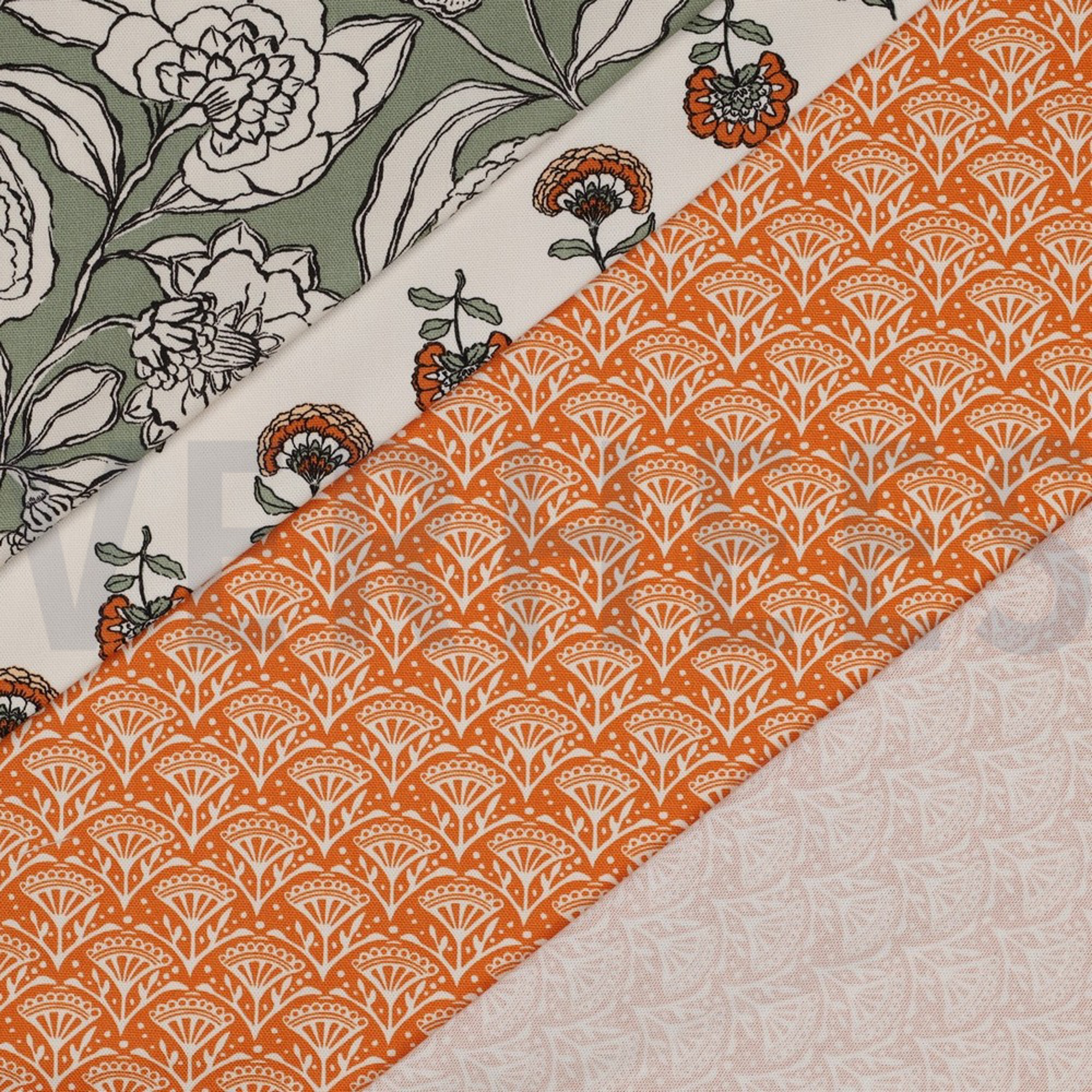 TOILE DÉCORATION FLEURS ORANGE (high resolution) #4
