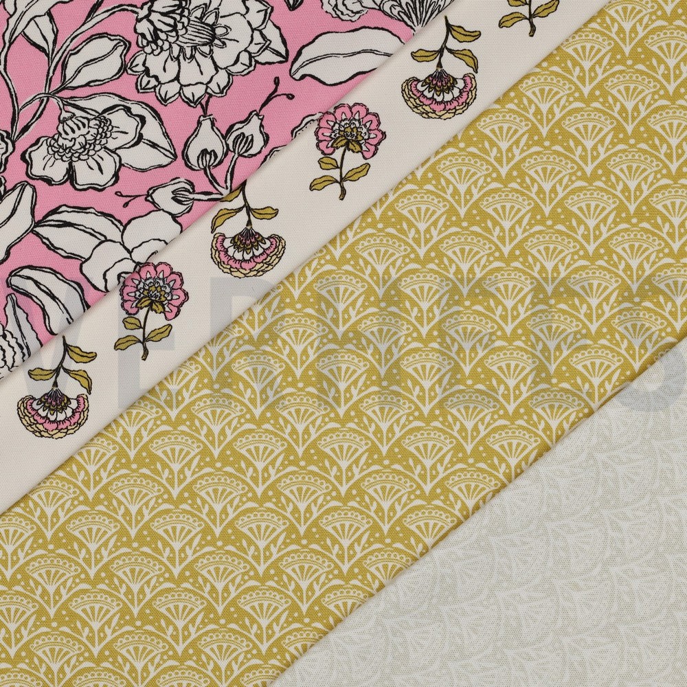 TOILE DÉCORATION FLEURS CITRON VERT #7