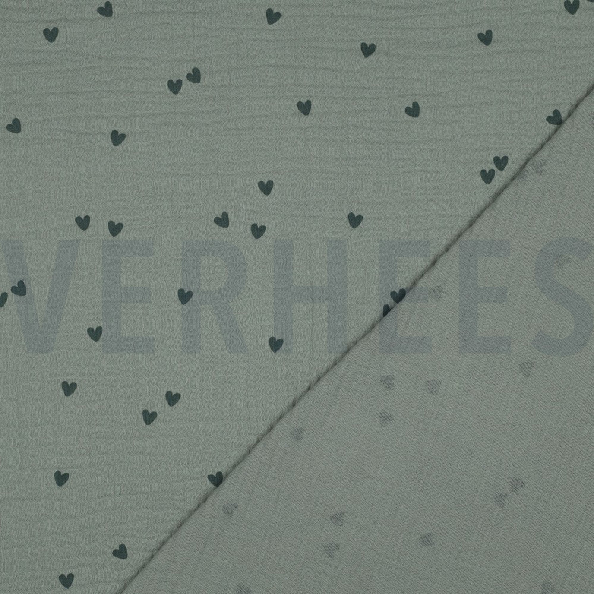 DOUBLE GAUZE SMALL HEARTS NILE (high resolution) #4