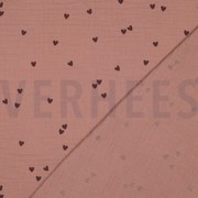 DOUBLE GAZE DE COTON PETITS COEURS MOCHA (thumbnail) #4