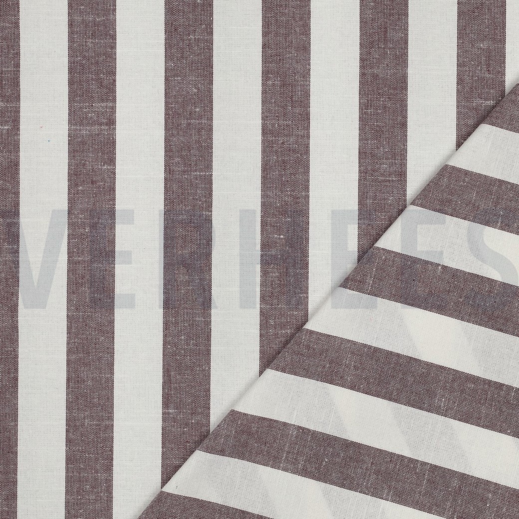 COTON TEIL FIL RAYURES & CARREAUX AUBERGINE #7