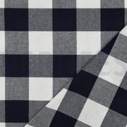 COTTON YARN DYED STRIPES & CHECKS NAVY (thumbnail) #4