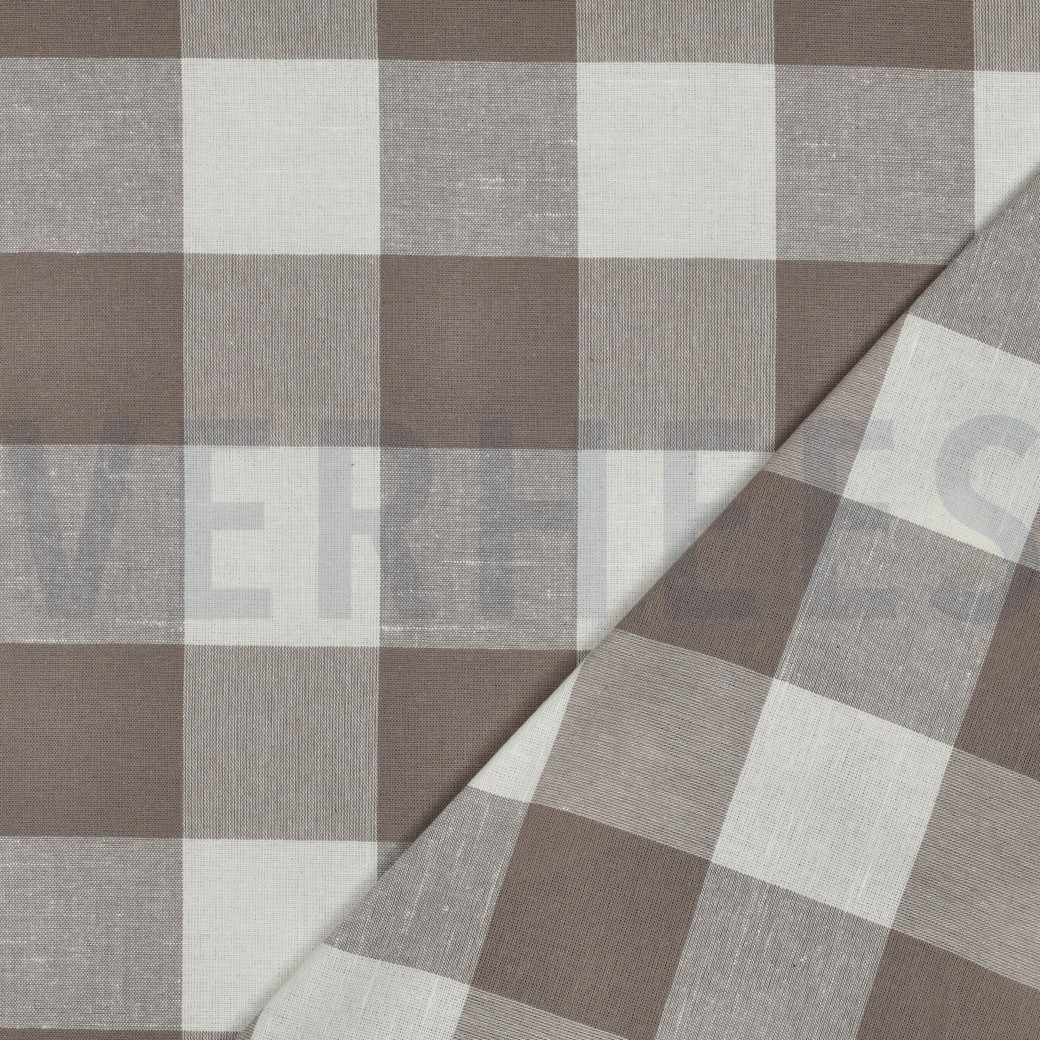 COTON TEIL FIL RAYURES & CARREAUX BEIGE #7
