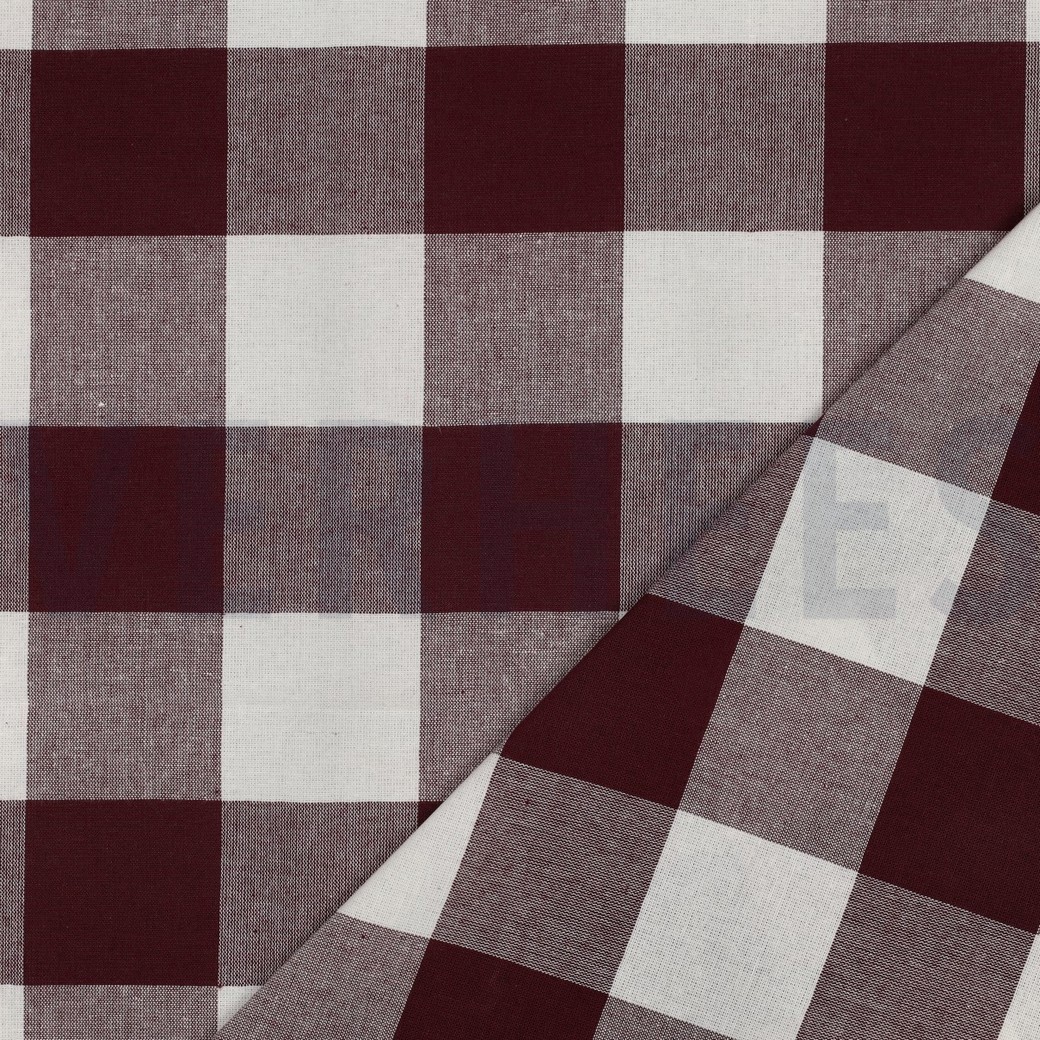 COTON TEIL FIL RAYURES & CARREAUX AUBERGINE #7