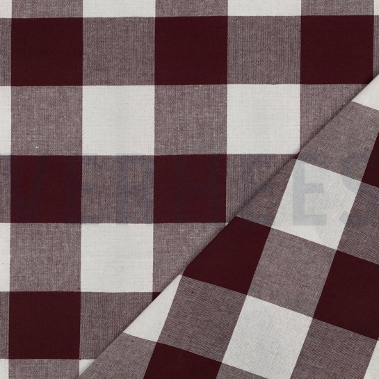 COTTON YARN DYED STRIPES & CHECKS AUBERGINE #7