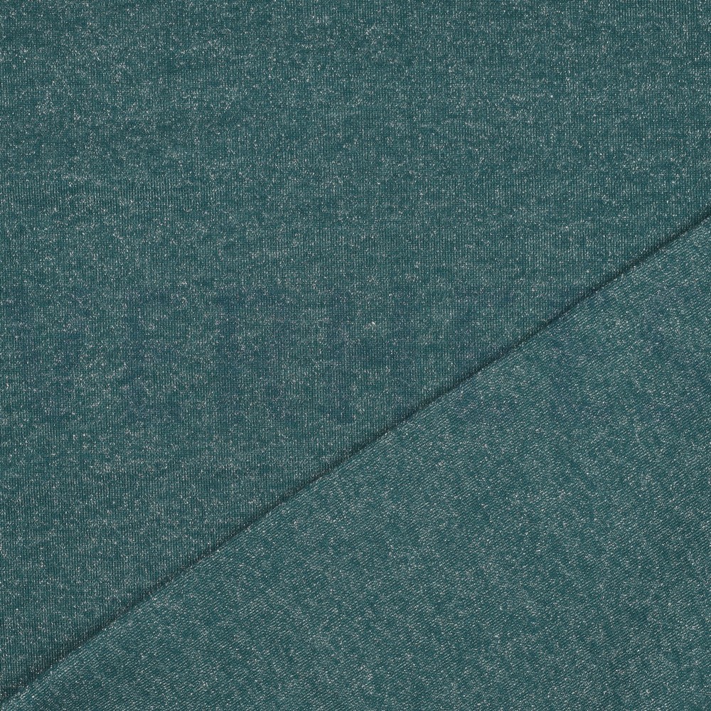 SWEAT LUREX DONKER CYAN #7