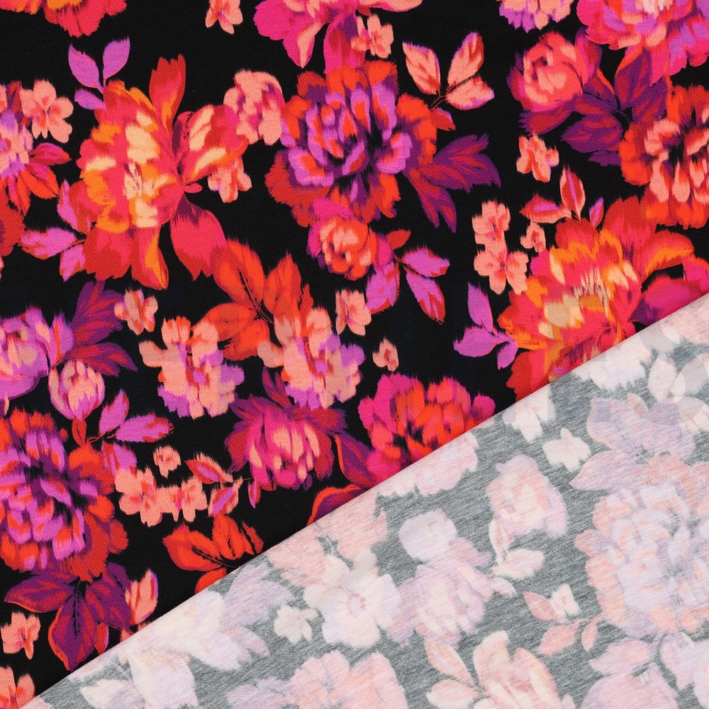JERSEY DIGITAAL BLOEMEN ZWART #7