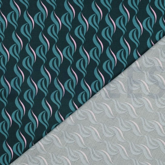 VISCOSE ROSELLA STRETCH ABSTRACT PETROL #7