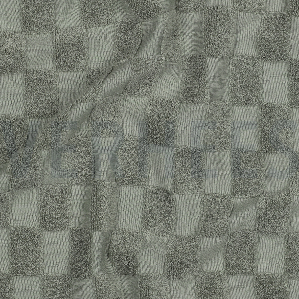 COTTON TOWELLING KNIT CHECKS GREEN #7