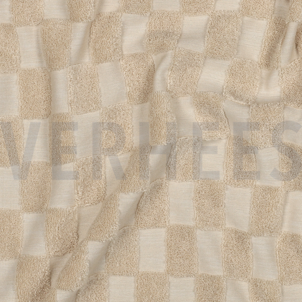 COTTON TOWELLING KNIT CHECKS SAND #7