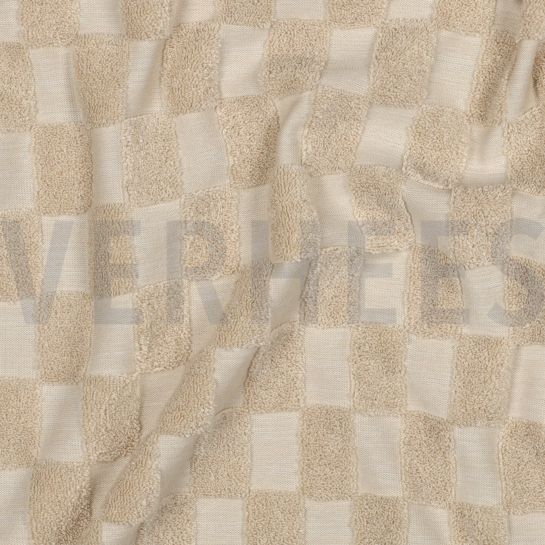 COTON ÉPONGE TRICOT CARREAUX SABLE #7