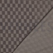 BAUMWOLLE FROTTEE GESTRICKT KAROS TAUPE (thumbnail) #4