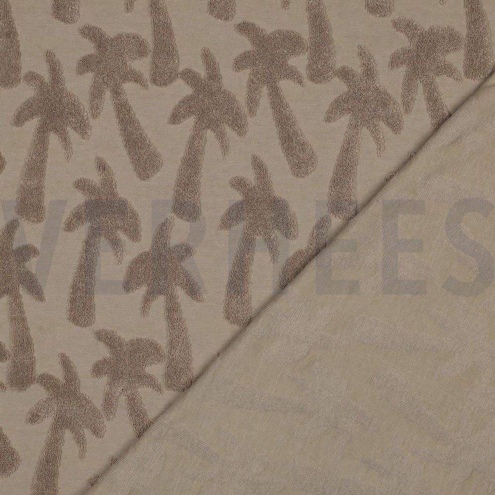COTTON TOWELLING KNIT PALMTREES SAND #7