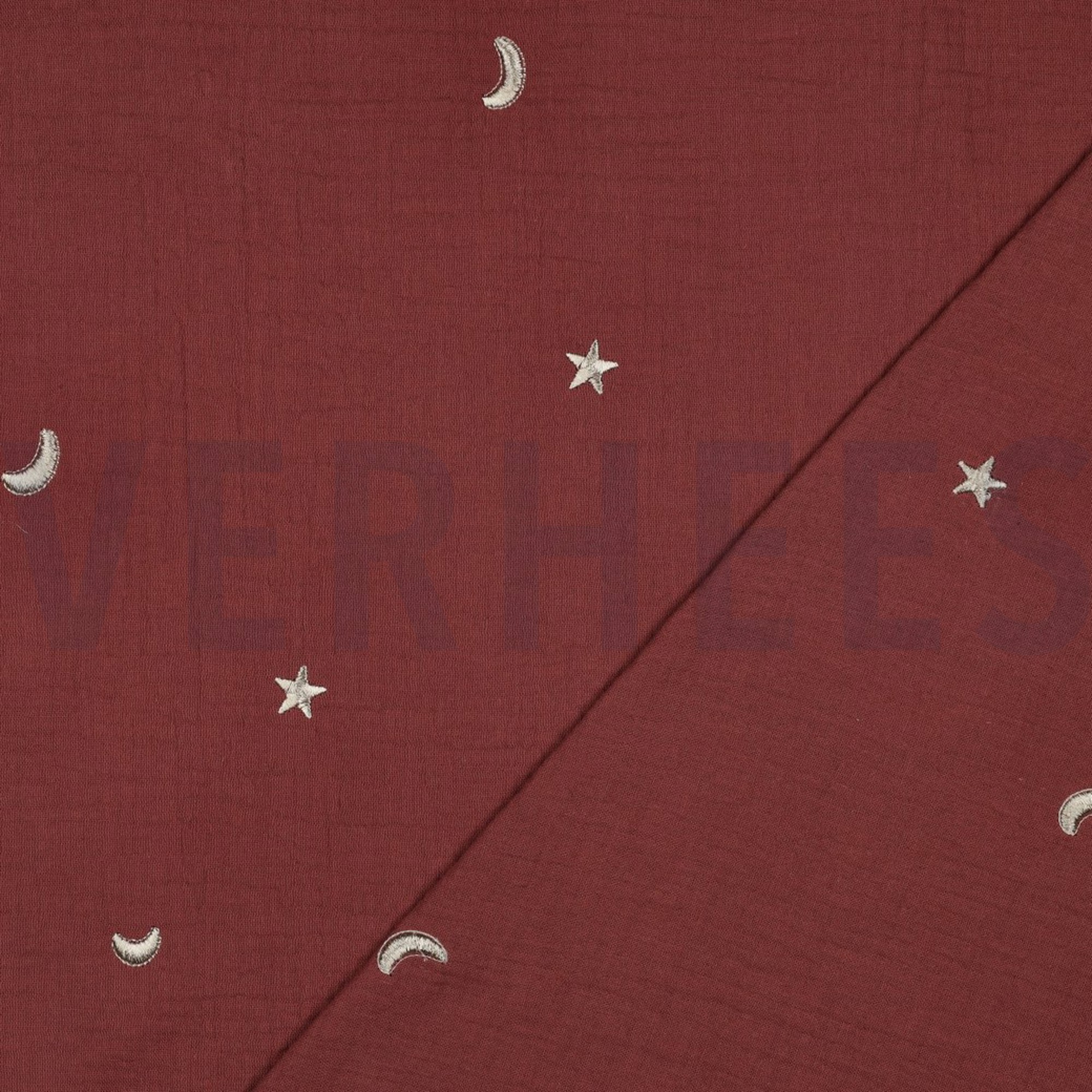 MUSSELIN STICKEREI STERNE ROT (high resolution) #4