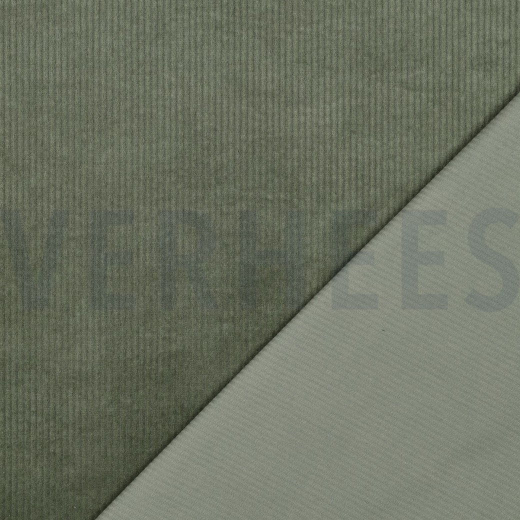 VELOURS CÔTELÉ LAVÉ 6W STRETCH VERT #7