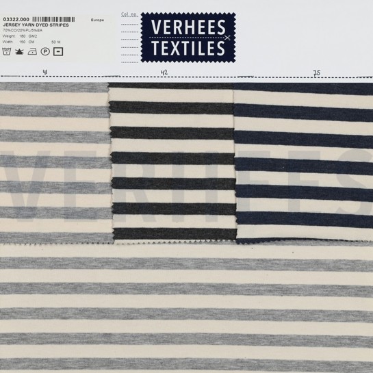 JERSEY GARENGEVERFD STREPEN ANTHRACIET GEMÊLEERD #7