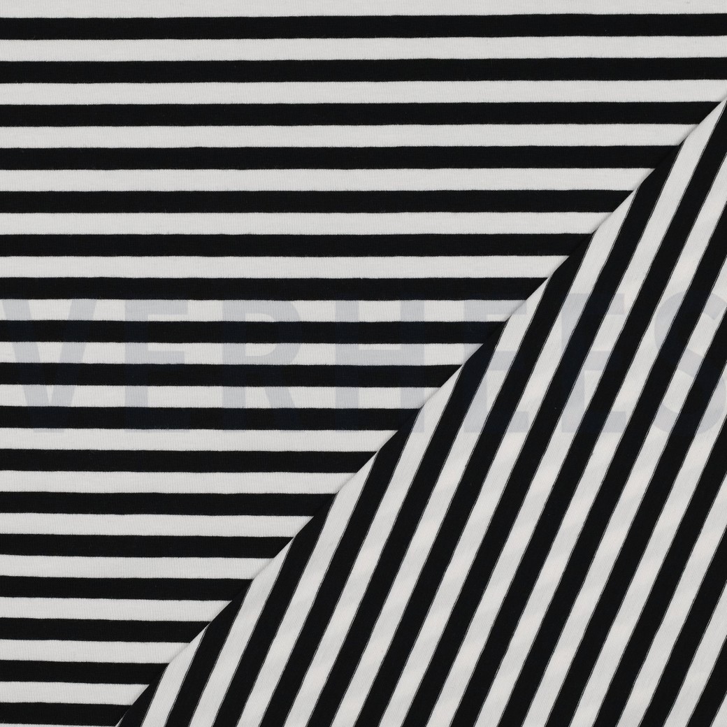 JERSEY GARENGEVERFD STREPEN ZWART #7