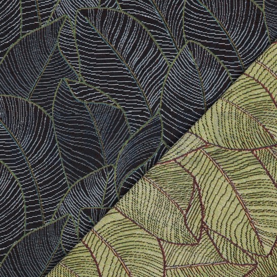 GOBELIN BLÄTTER DUNKELBLAU #7