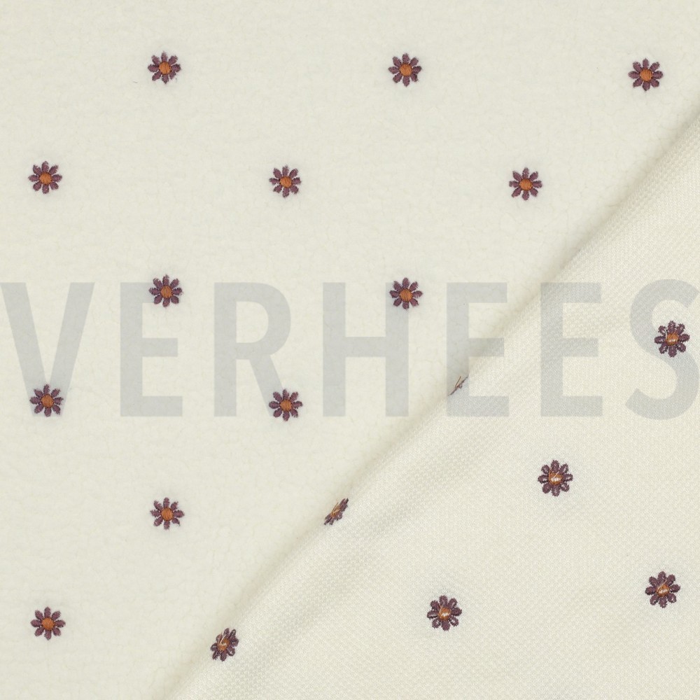 TEDDY EMBROIDERY BLOEMEN ECRU #7
