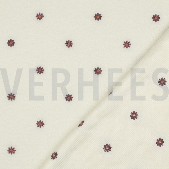 TEDDYSTOFF STICKEREI BLUMEN ECRU #7