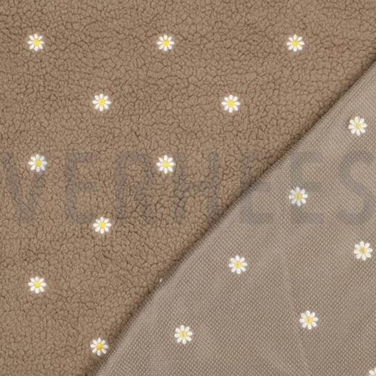 TEDDY EMBROIDERY FLOWERS TAUPE #7