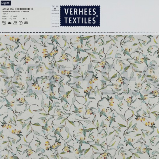 VISKOSE RADIANCE DIGITAL BLÄTTER GRÜN/GOLD #7