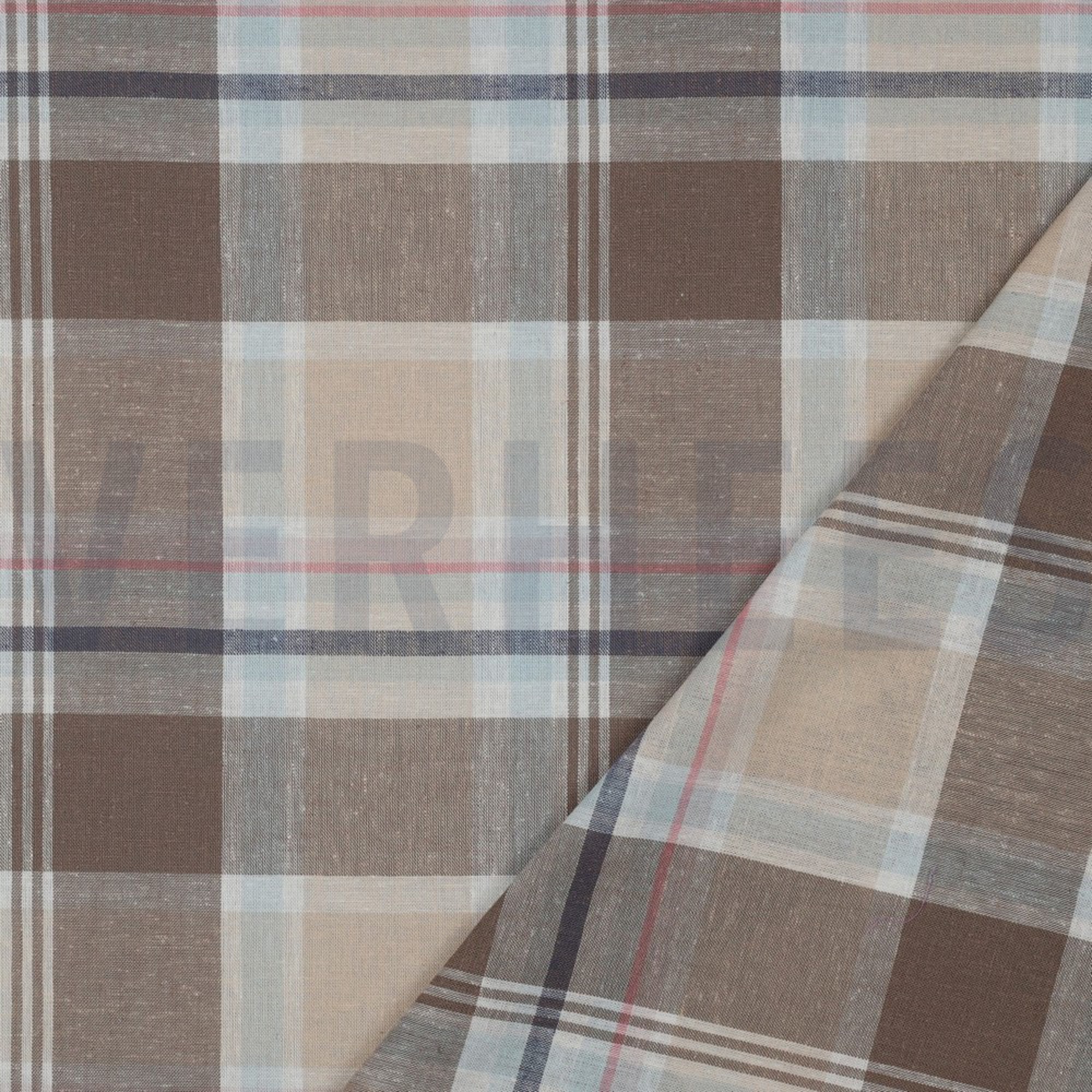 LEINEN VISKOSE GARNGEFÄRBTE KAROS TAUPE (high resolution) #4