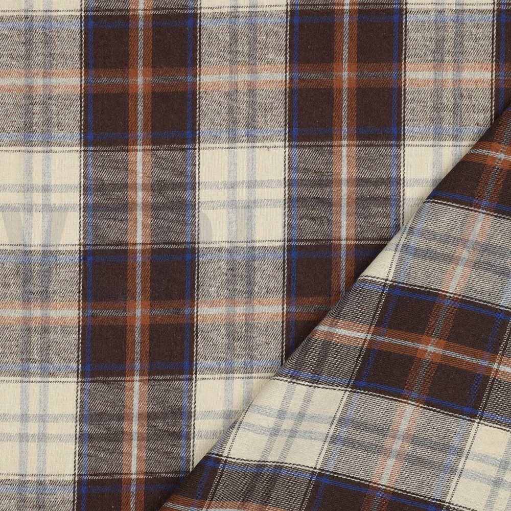BRUSHED YARN DYED CHECKS BROWN #7