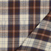 GEBÜRSTETER MANTELSTOFF GARNGEFÄRBT KAROS BRAUN (thumbnail) #4
