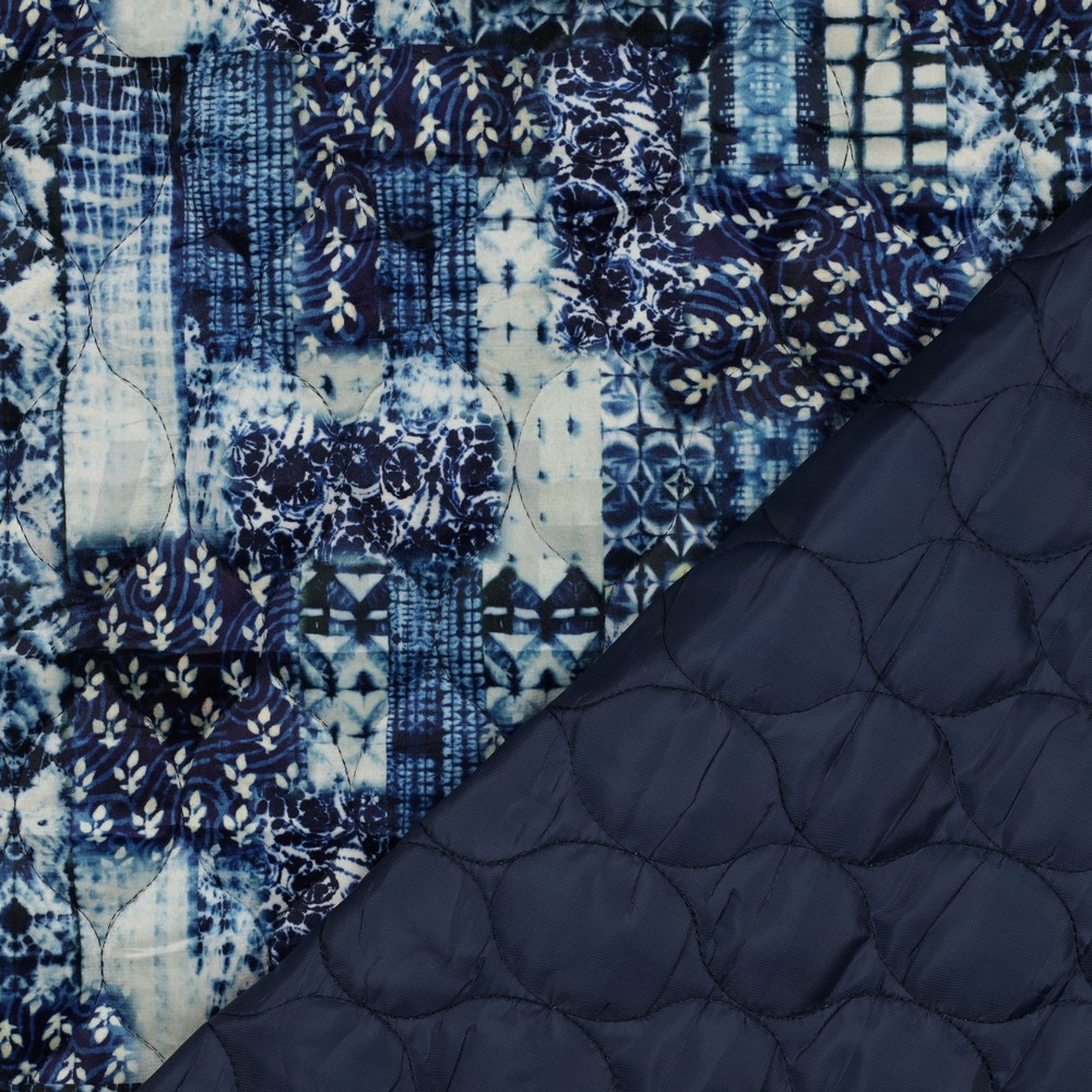 STEPPED VELVET DIGITAL PATCHWORK NAVY #7