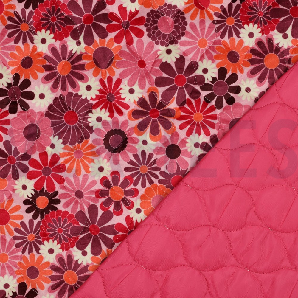 STEPPED VELVET DIGITAL FLOWERS FUCHSIA #7