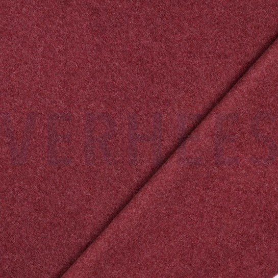BAUMWOLLE FLEECE GOTS BURGUNDERROT MELIERT #7