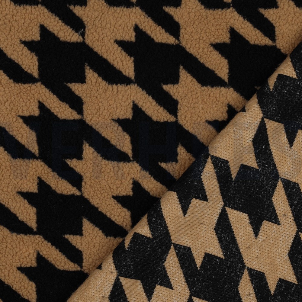 TEDDY JACQUARD PIED DE POULE CAMEL #7