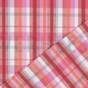 COTON SEERSUCKER TEINT FIL CARREAUX ROSE (thumbnail) #4