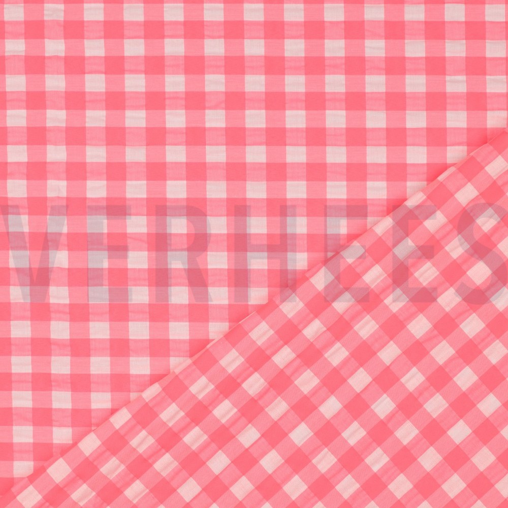 COTTON YARN DYED NEON CHECKS PINK #7