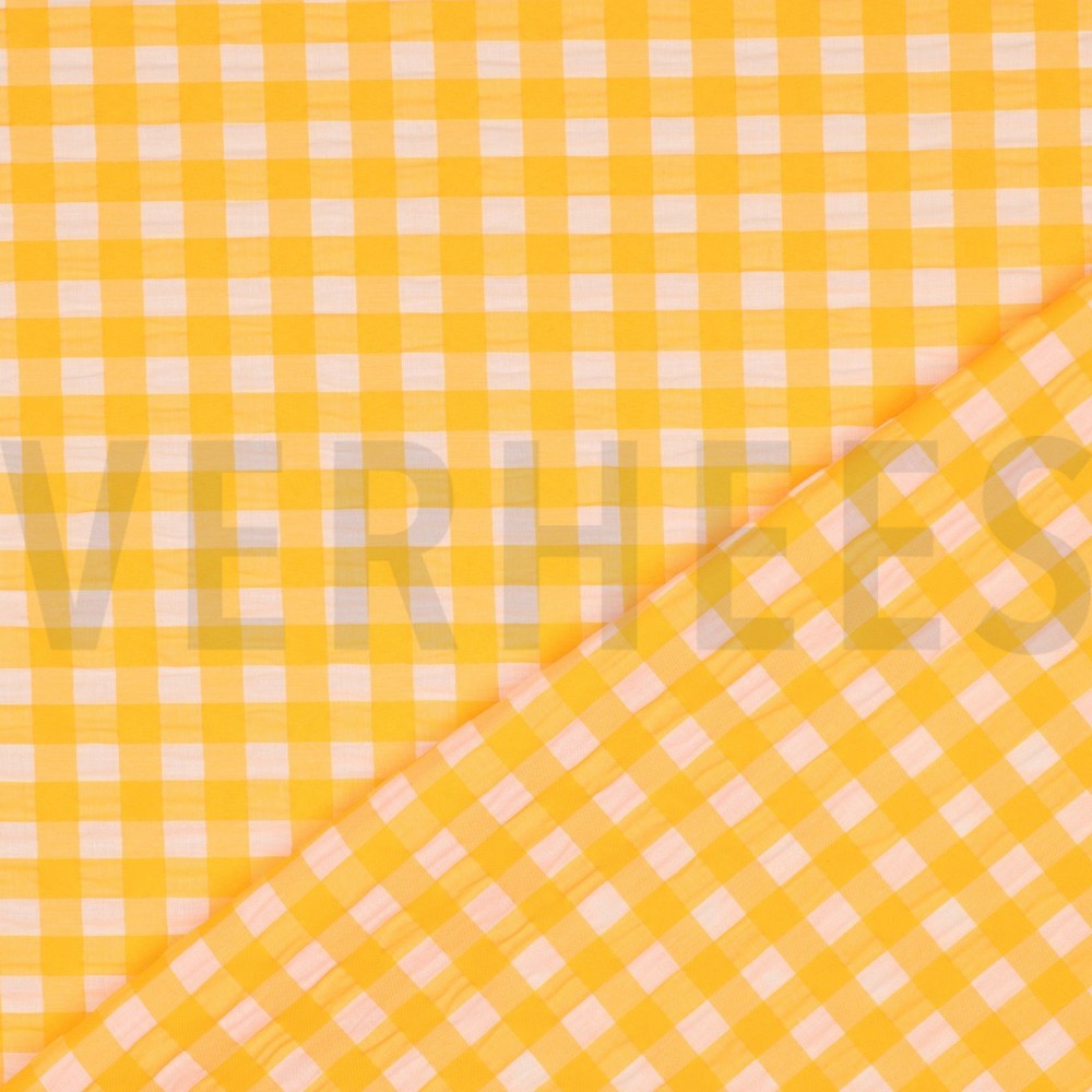 COTTON YARN DYED NEON CHECKS ORANGE #7