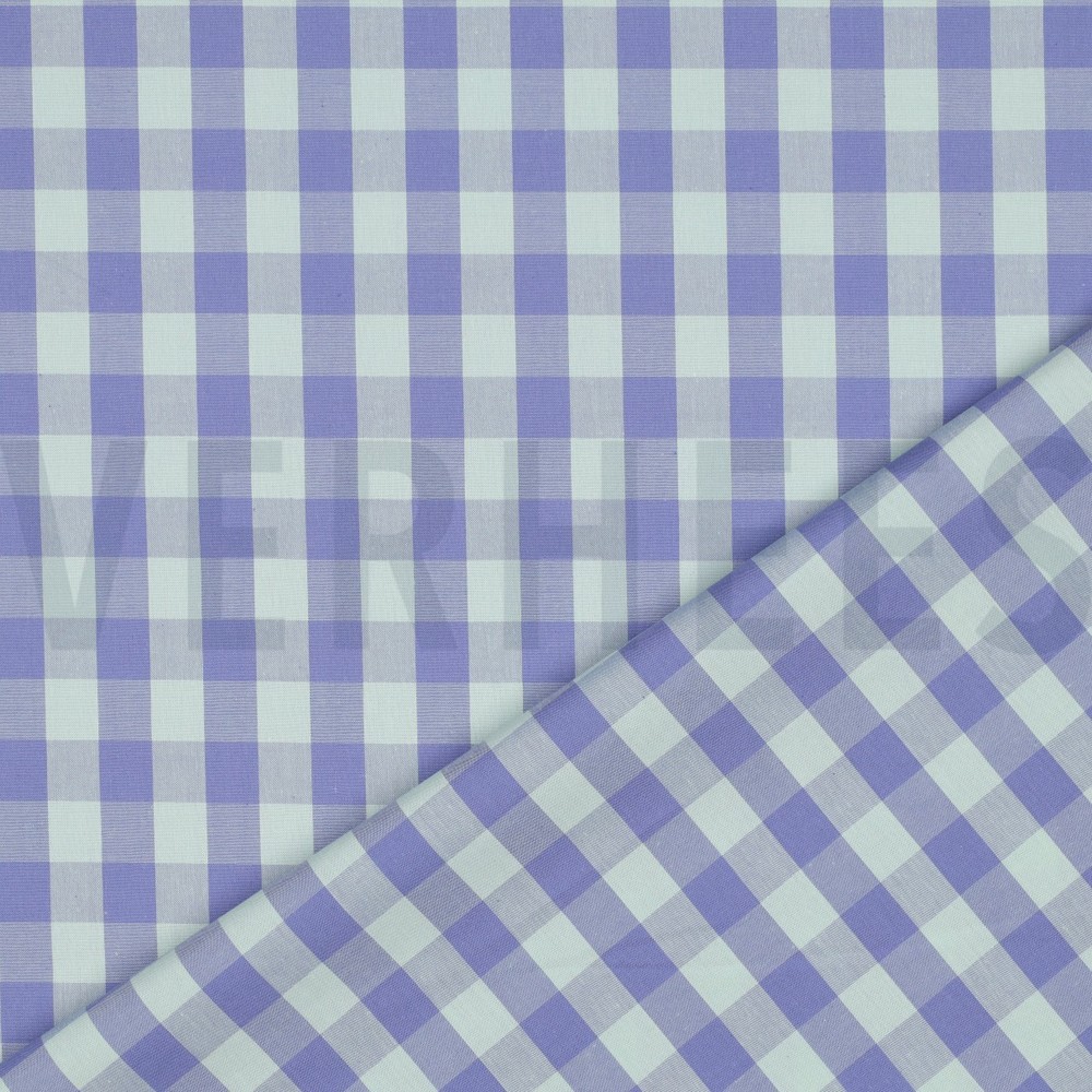 KATOEN GARENGEVERFD RUITEN LAVENDEL #7