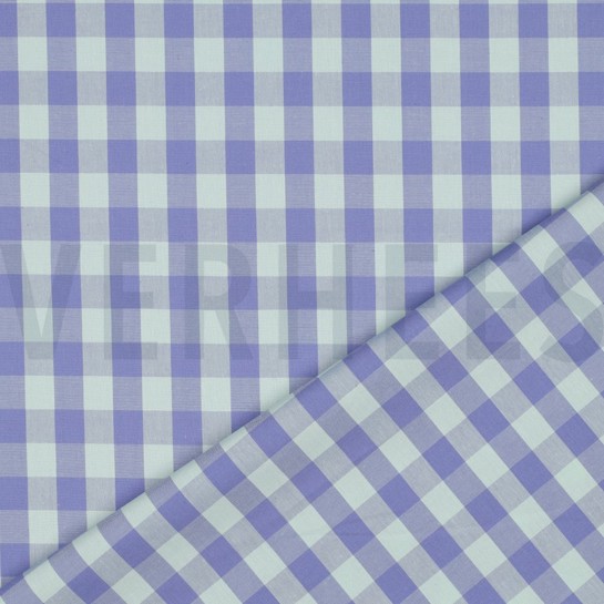BAUMWOLLE GARNGEFÄRBT KAROS LAVENDEL #7