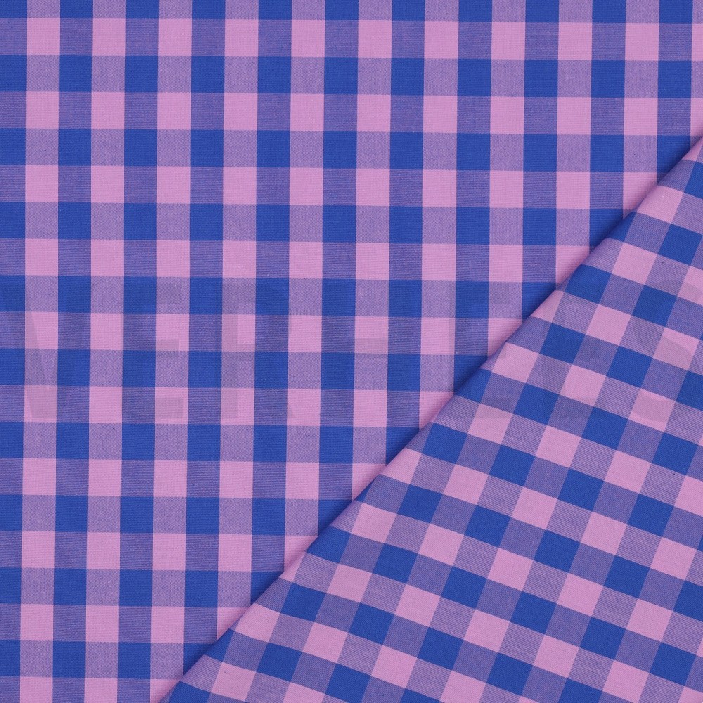 COTTON YARN DYED CHECKS LAVENDER/BLUE #7