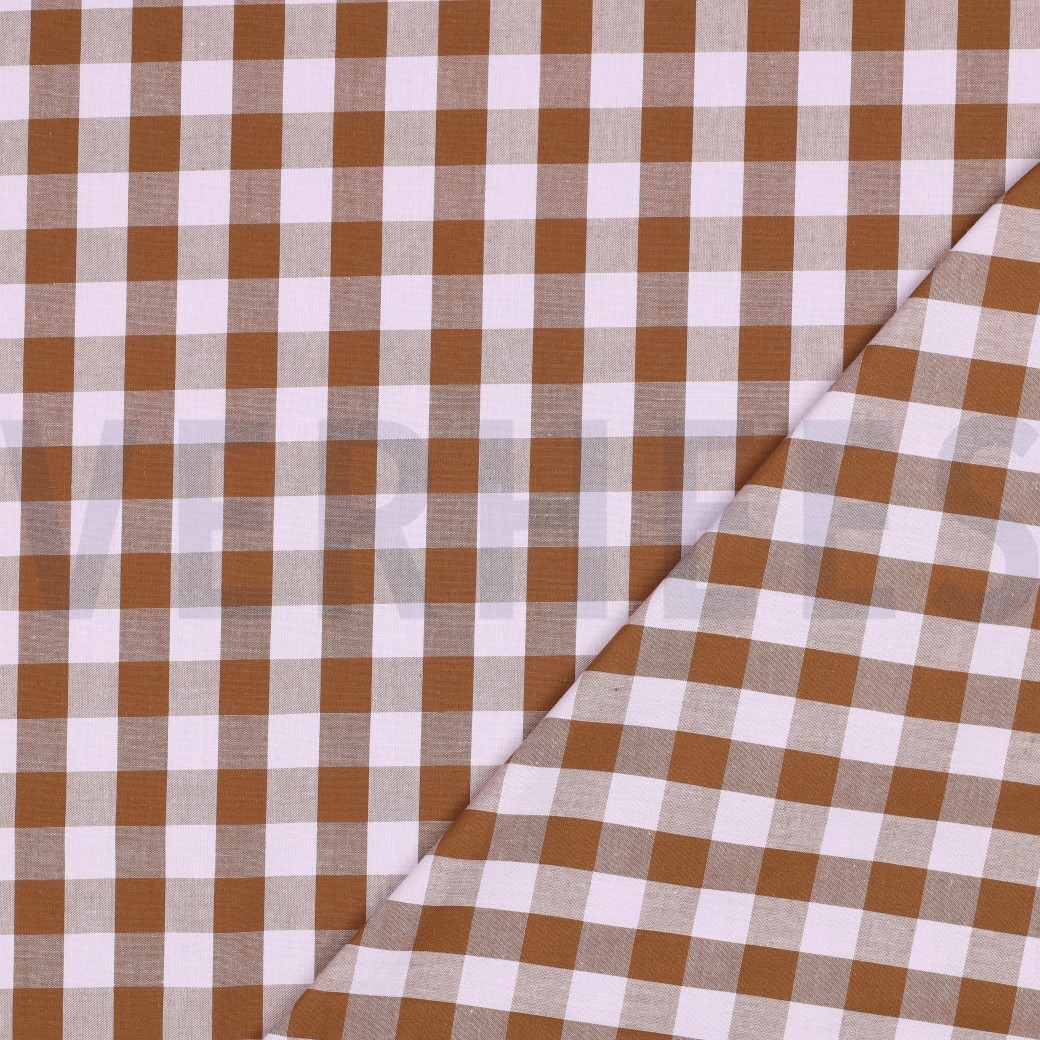 COTTON YARN DYED CHECKS BROWN #7