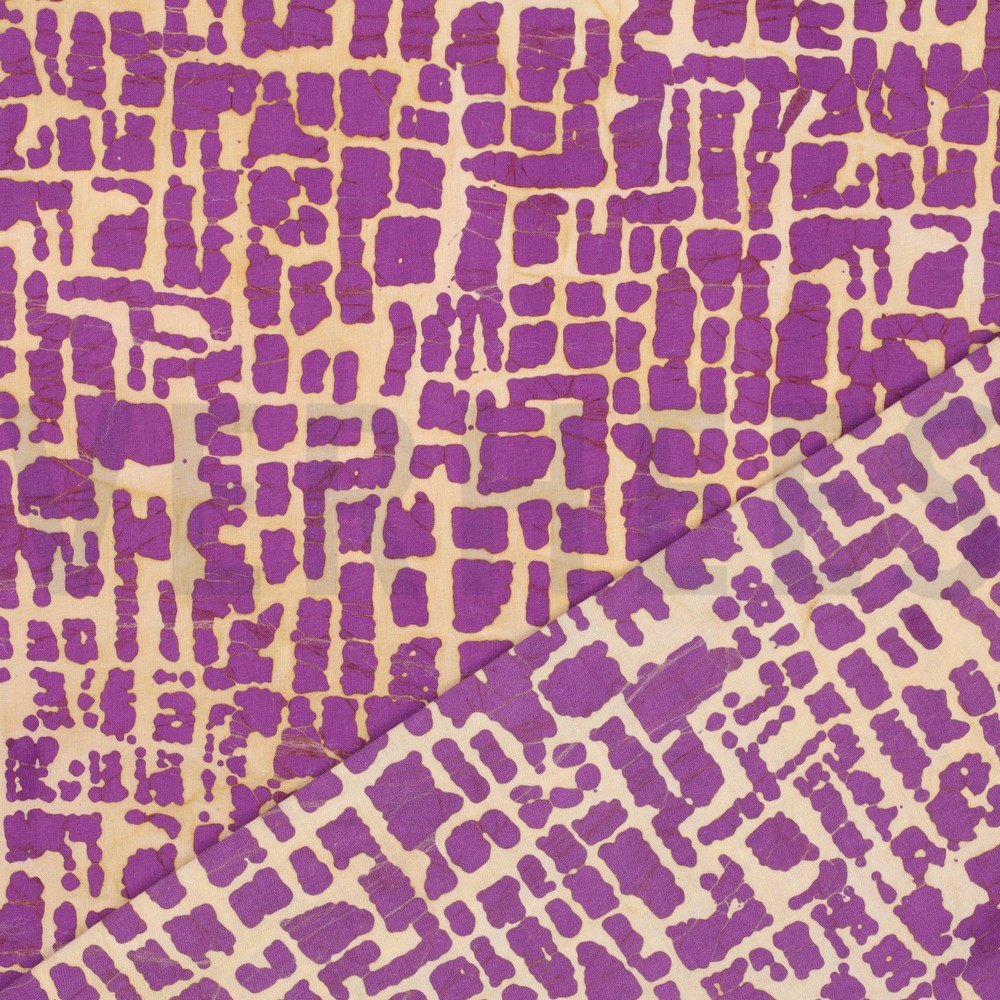 HANDGEMAAKTE BATIK KATOEN VIOLET #7