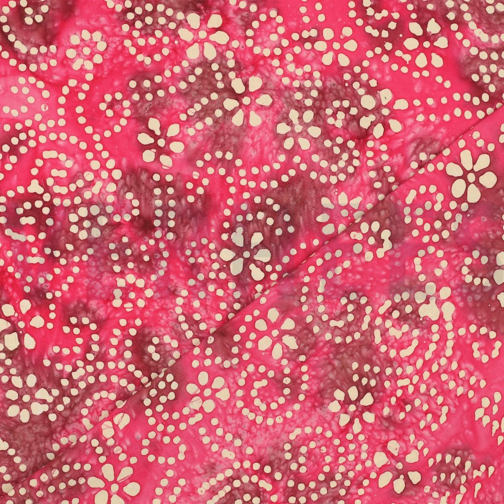HANDGEMAAKTE BATIK KATOEN KERSENROOD #7