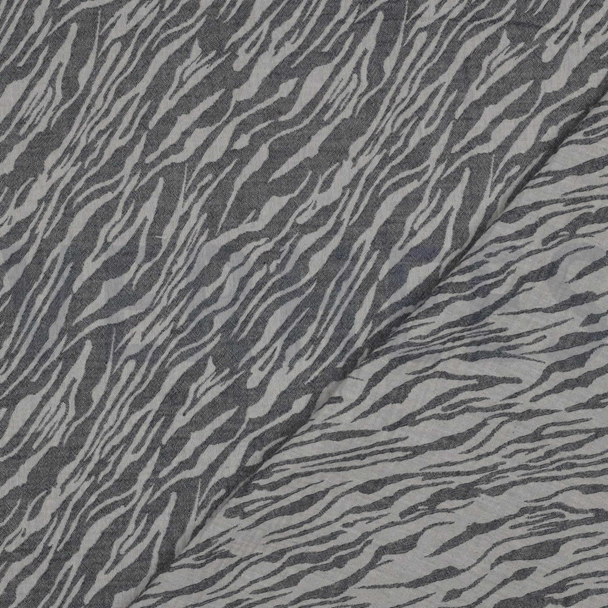 DOUBLE GAUZE JACQUARD DIERENHUID MARINEBLAUW (high resolution) #4