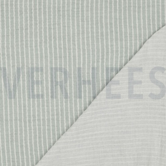 DOUBLE GAUZE GARENGEVERFD STREPEN OUDGROEN #7