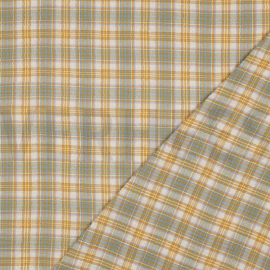 DOUBLE GAUZE GARENGEVERFD RUITEN MULTI #7