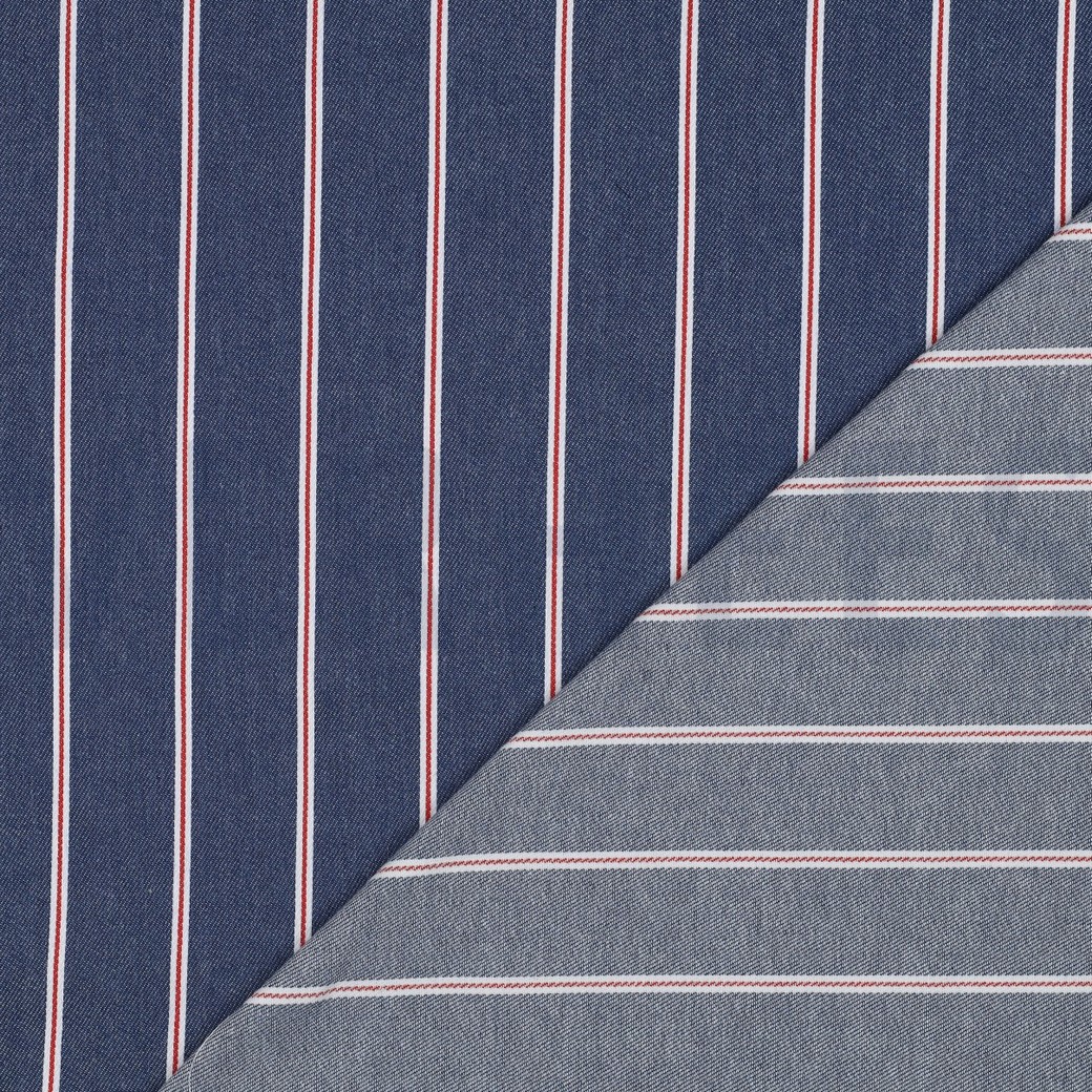 DENIM STREPEN BLAUW #7