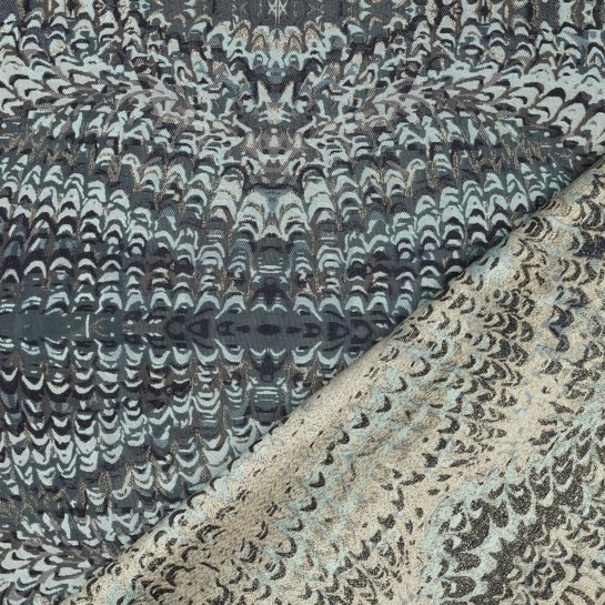 JACQUARD ABSTRACT LUREX PINE GREEN #7